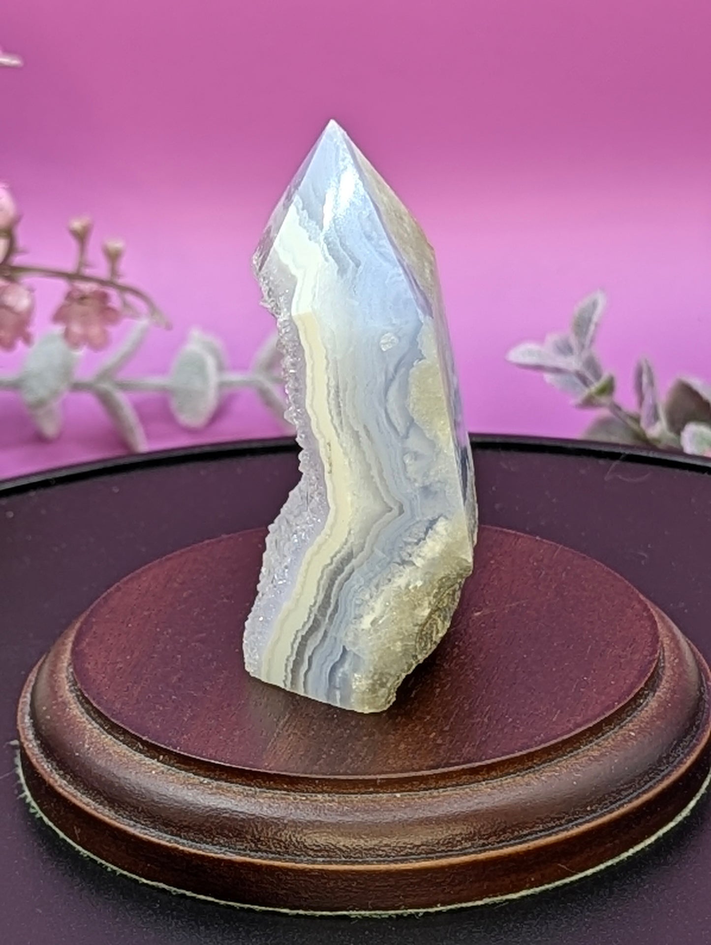 BLUE LACE AGATE DRUZY POINT