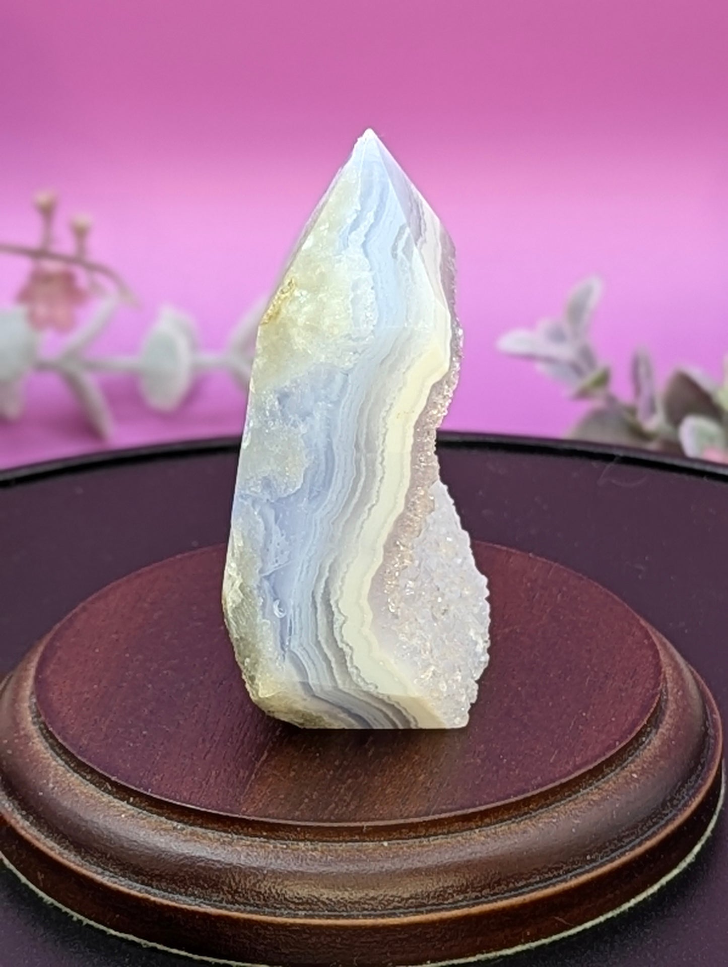 BLUE LACE AGATE DRUZY POINT